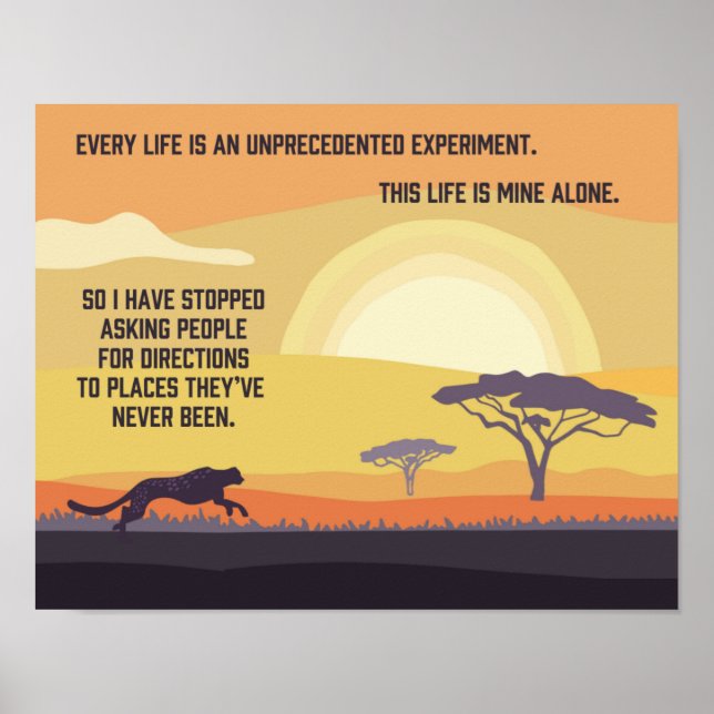Ungezähmte Cheetah Directions 14"x 11" Art Print Poster (Vorne)
