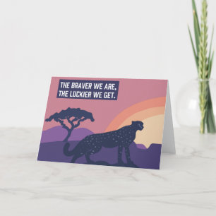 Ungezähmte Cheetah Luckier Grußkarte Karte