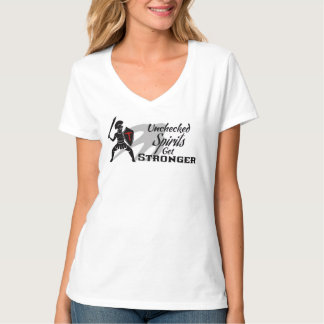 Ungezähmte Geister werden stärker - Weißes V-Aussc T-Shirt