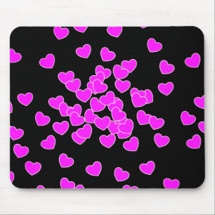 ungezähmte Herzen, rosa und schwarz auffallend Mousepad