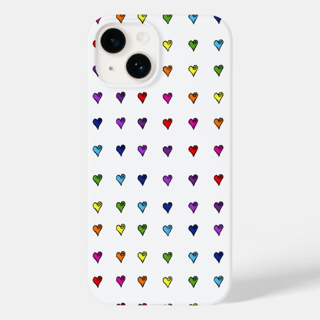 Ungezähmte Rainbow Hearts Case-Mate iPhone 14 Hülle (Rückseite)