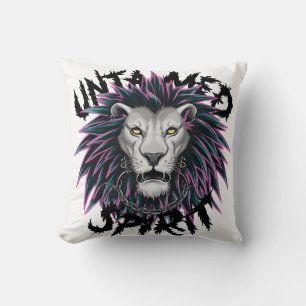 Ungezähmtes Spirit Punk Lion Design Kissen