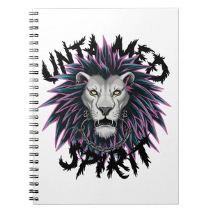 Ungezähmtes Spirit Punk Löwen-Design Notizblock