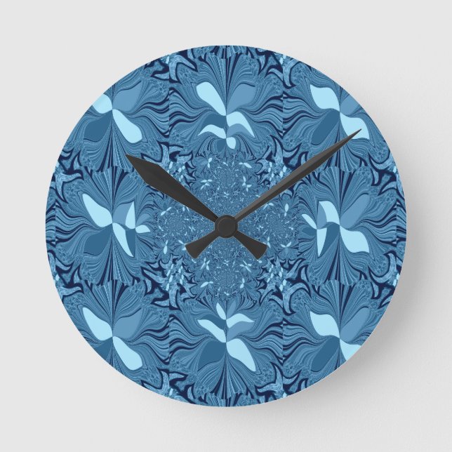 Unglaublich blau. runde wanduhr (Vorderseite)