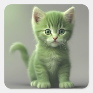 Unglaublich Kitten Quadratischer Aufkleber