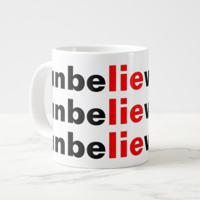 Unglaublich Lie Coffee Cup Red Black Jumbo-Tasse (Vorderseite Links)
