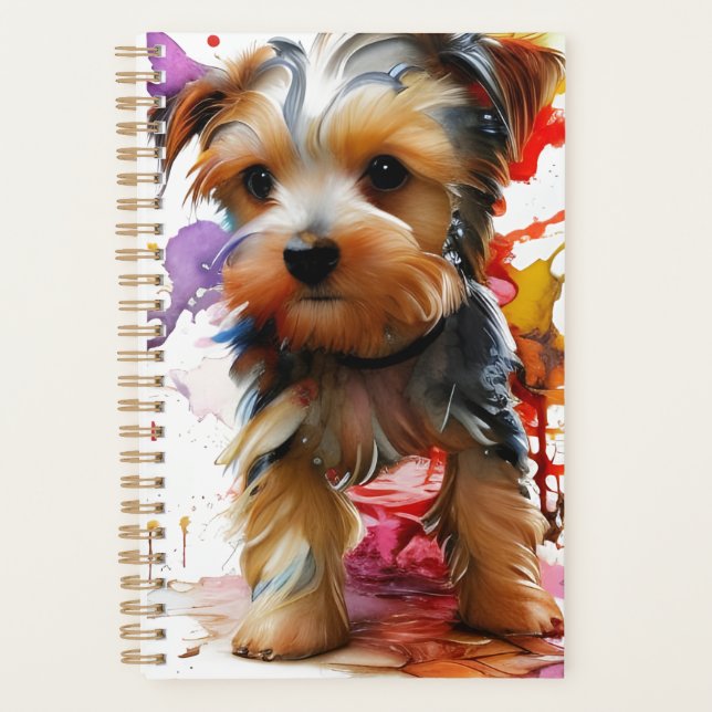 Unglaublich niedlicher Yorkie-Welpenplaner Planer (Vorderseite)