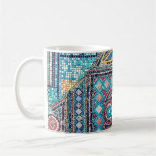 unglaublich schön und lebhaft antikes Mosaik Kaffeetasse