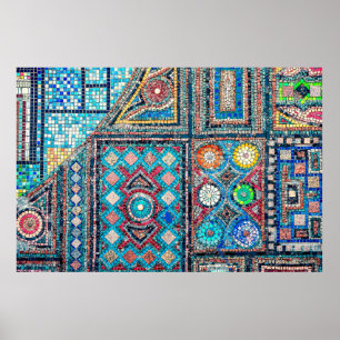 unglaublich schön und lebhaft antikes Mosaik Poster