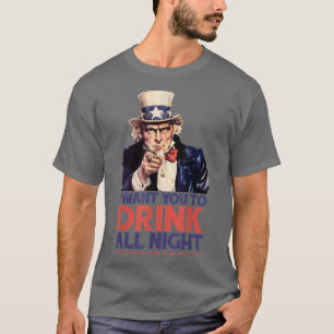 Unglaublich witzig 4. Juli Uncle Sam I Woll Sie tr T-Shirt