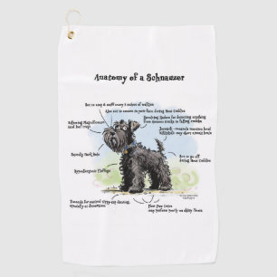 Unglaublich witzig Anatomie eines Schnauzers Golfhandtuch
