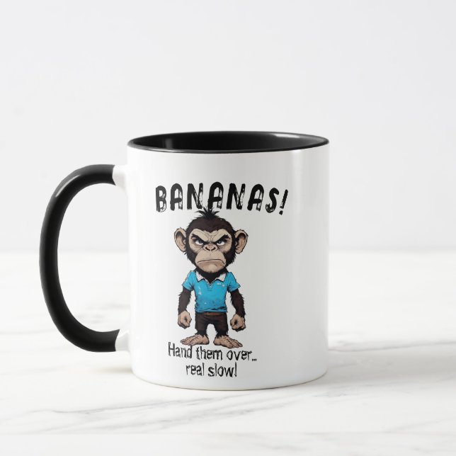 Unglaublich witzig Bananenstrecken-Affen-Grafik Tasse (Links)