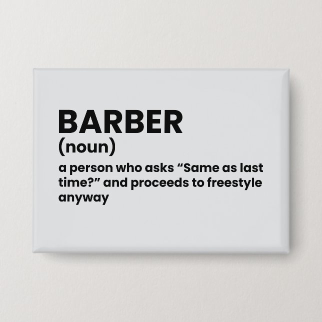Unglaublich witzig Barber Meaning Button (Vorderseite)