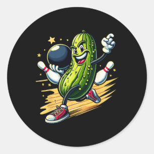 Unglaublich witzig Bowling Pickle Runder Aufkleber