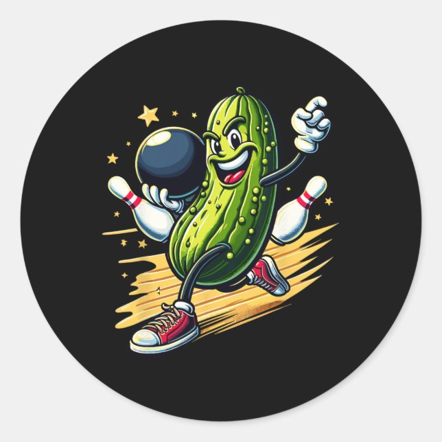 Unglaublich witzig Bowling Pickle Runder Aufkleber (Vorderseite)