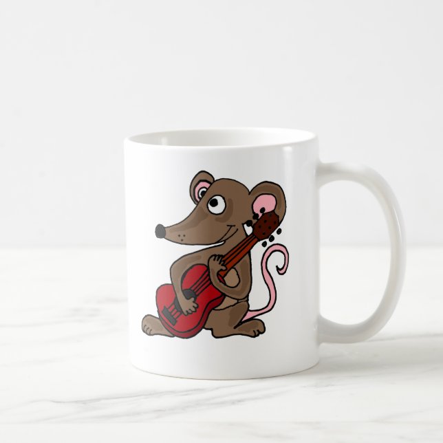 Unglaublich witzig Cartoon-Maus, die rote Gitarre Kaffeetasse (Rechts)
