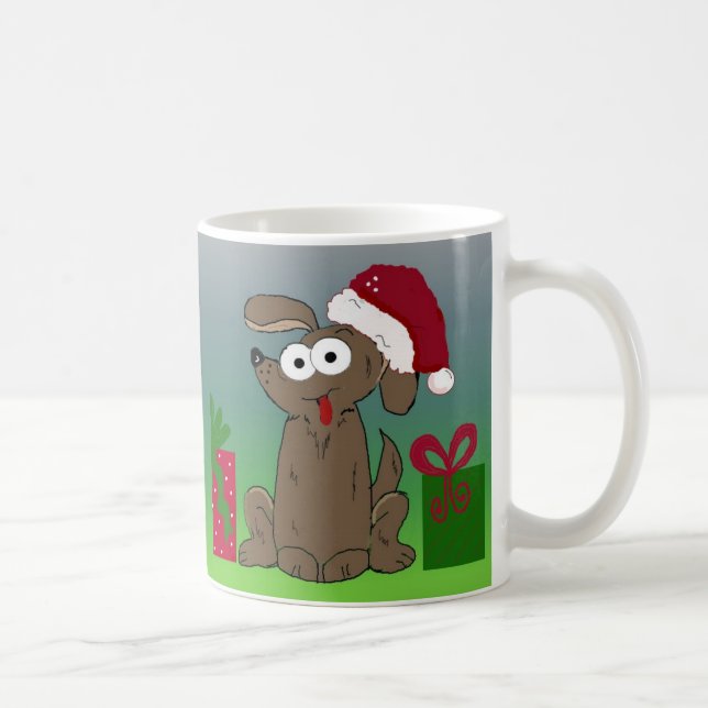 Unglaublich witzig Cartoon Weihnachtshund Kaffeetasse (Rechts)