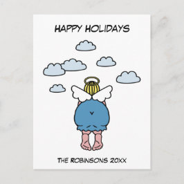 Unglaublich witzig Chubby Angel Spaß Happy Holiday Postkarte