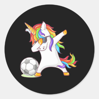 Unglaublich witzig Dabbing Einhorn Kicken eines Fu Runder Aufkleber