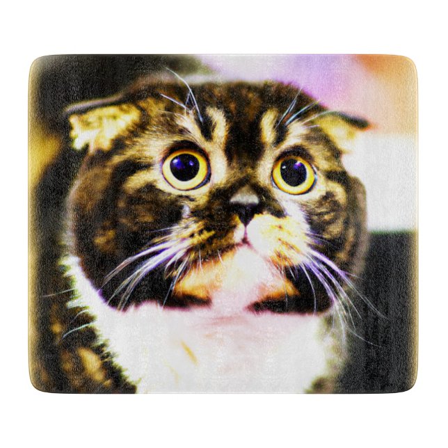 Unglaublich witzig Foto einer lustigen Katze. Jetz Schneidebrett (Vorderseite)