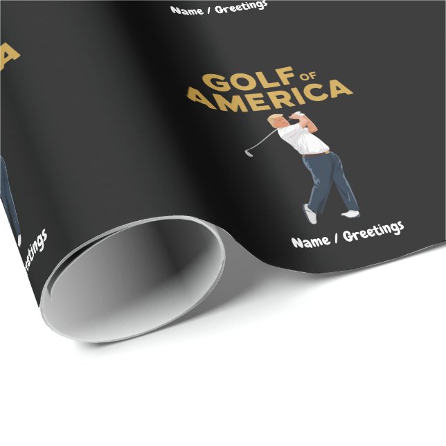 Unglaublich witzig Funny Golf in Amerika Meme Trum Geschenkpapier (Rolleneckpunkt)