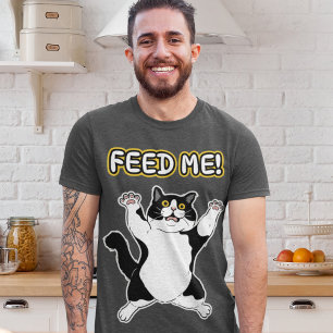 Unglaublich witzig "Füttre mir!" Cat/Graphic Art T-Shirt