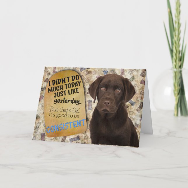 Unglaublich witzig Gedanken von Ihrem Labrador Geb Karte (Vorderseite)