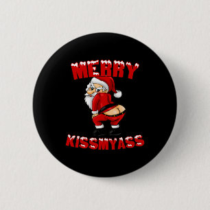 Unglaublich witzig Merry Kissmy Christmas Santa Button