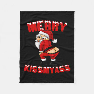 Unglaublich witzig Merry Kissmy Christmas Santa Fleecedecke