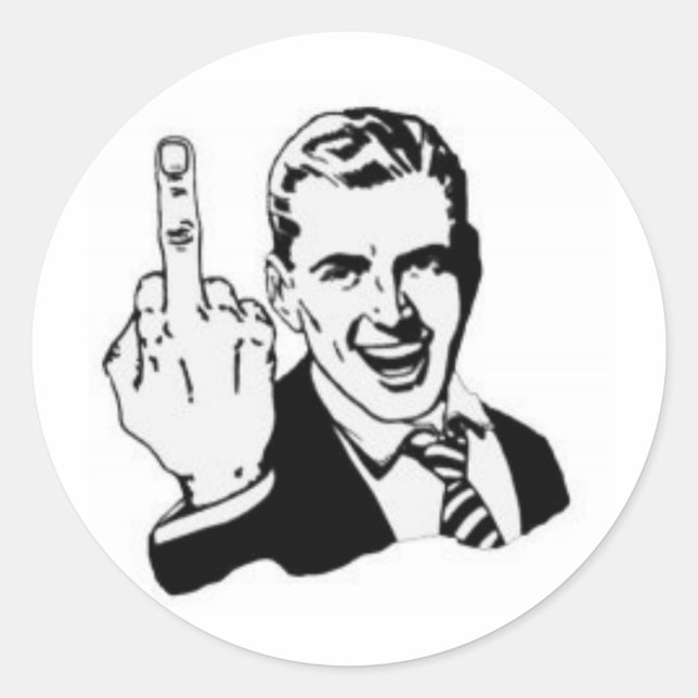 unglaublich witzig Mittelfinger Runder Aufkleber (Vorderseite)