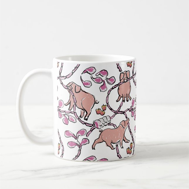 Unglaublich witzig Muster Chinesisches Schweinejah Kaffeetasse (Links)