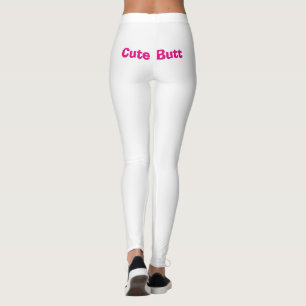 Unglaublich witzig Niedlicher Hintern Pink White 4 Leggings