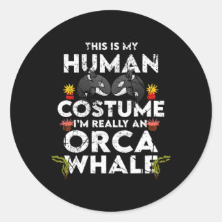 Unglaublich witzig-Orca-Halloween-Kostüm Runder Aufkleber
