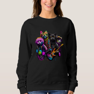 Unglaublich witzig Rock Star Cat Band. Funny Cat R Sweatshirt