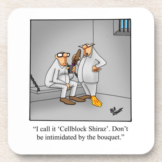 Unglaublich witzig Spaß "Cellblock Shiraz" Unterse Getränkeuntersetzer (Vorderseite)
