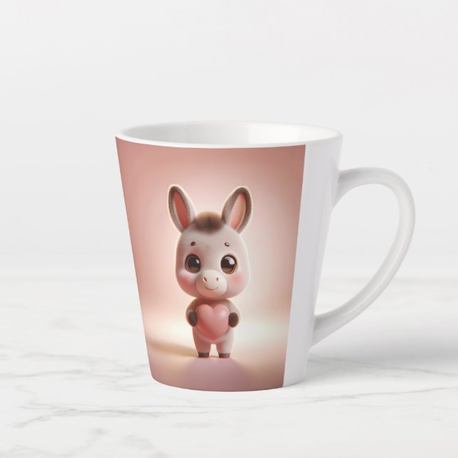 Unglaublich witzig Valentine Donkey 3D Aussehen vo Milchtasse (Rechts)