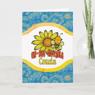 Unglaubliche Cousins Sonnenblumen und Bienen Karte