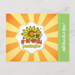 Unglaubliche Enkelin Sonnenblumen und Bienen Postkarte