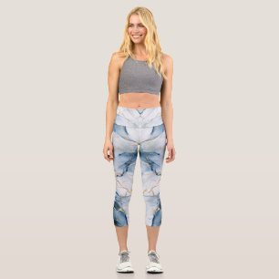 Unglaubliche Farbe Print Light Marbour Capri Leggings