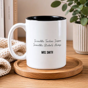 Unglaubliche Lehrer inspirieren unglaubliche Schül Zweifarbige Tasse