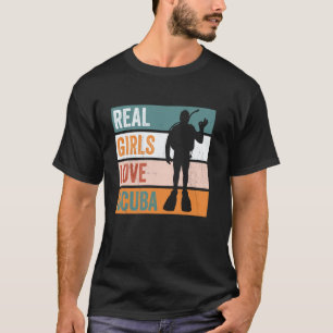 Unglaubliche Mädchen lieben Tauchen Lustiger Tauch T-Shirt