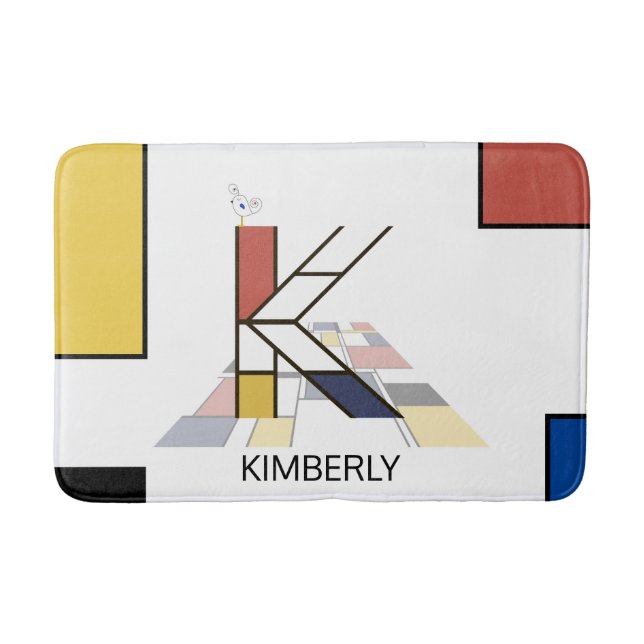 Unglaubliche Neoplastik Art Monogramm. Buchstabe K Badematte (Vorderseite)