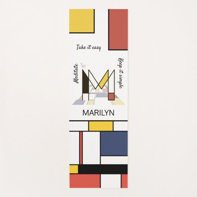 Unglaubliche Neoplastik Art Monogramm. Buchstabe M Yogamatte (Vorderseite)