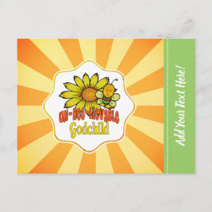 Unglaubliche Patenkinder Sonnenblumen und Bienen Postkarte