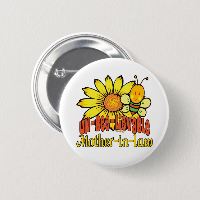 Unglaubliche Schwiegermutter Sonnenblumen Button (Vorne & Hinten)
