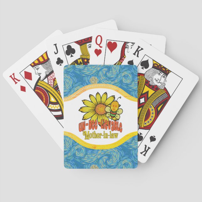Unglaubliche Schwiegermutter Sonnenblumen Spielkarten (Rückseite)