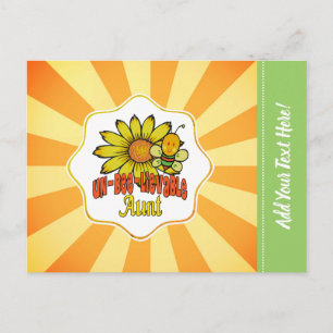 Unglaubliche Sonnenblumen und Bienen der Tante Postkarte