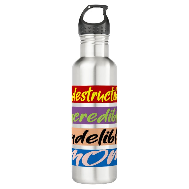 Unglaubliche, unglaubliche, unauslöschliche Mama Edelstahlflasche (Vorderseite)
