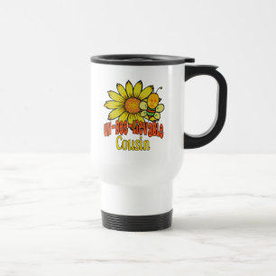 Unglaublicher Cousin Sonnenblumen und Bienen Reisebecher