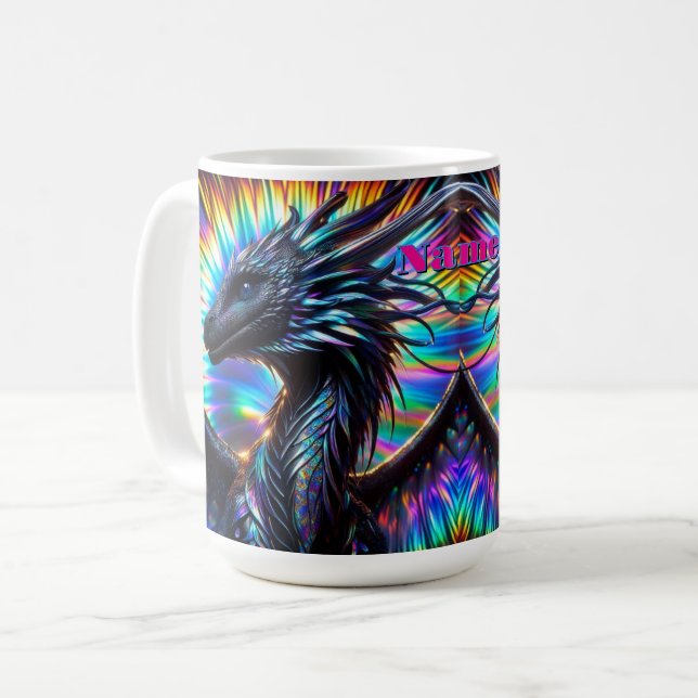 Unglaublicher Drache mit lebendigem Hintergrund Kaffeetasse (Vorderseite Links)